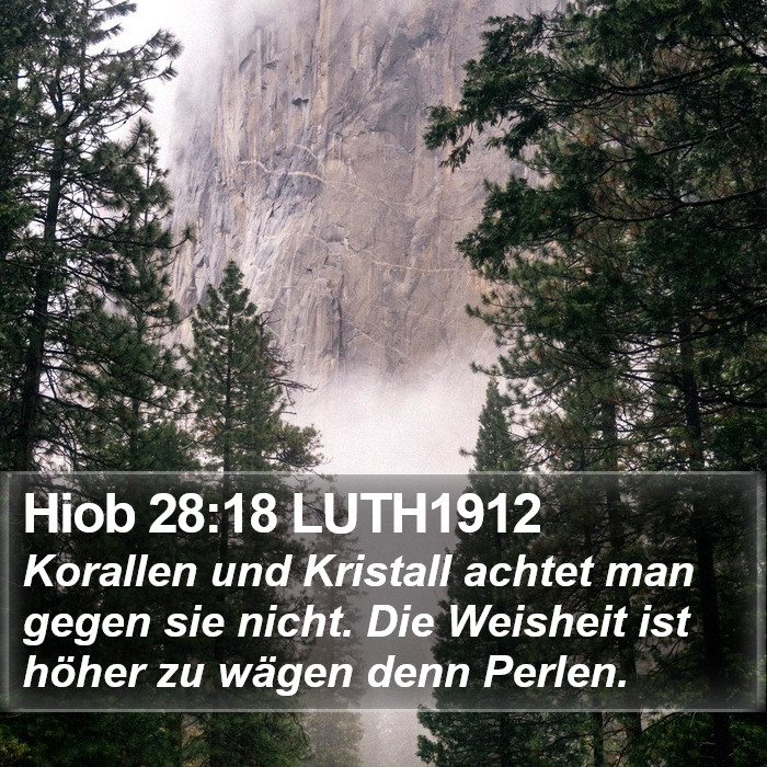 Hiob 28:18 LUTH1912 Bible Study