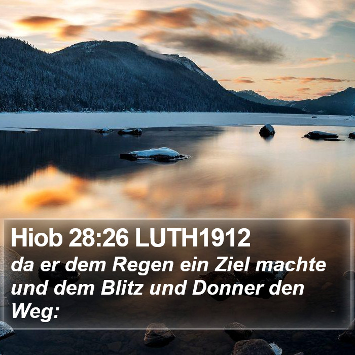 Hiob 28:26 LUTH1912 Bible Study