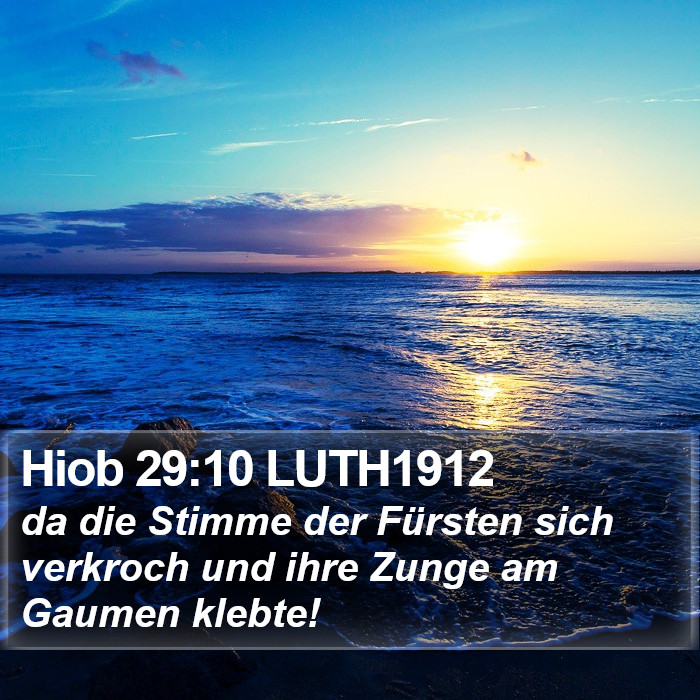 Hiob 29:10 LUTH1912 Bible Study
