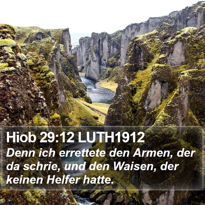 Hiob 29:12 LUTH1912 Bible Study
