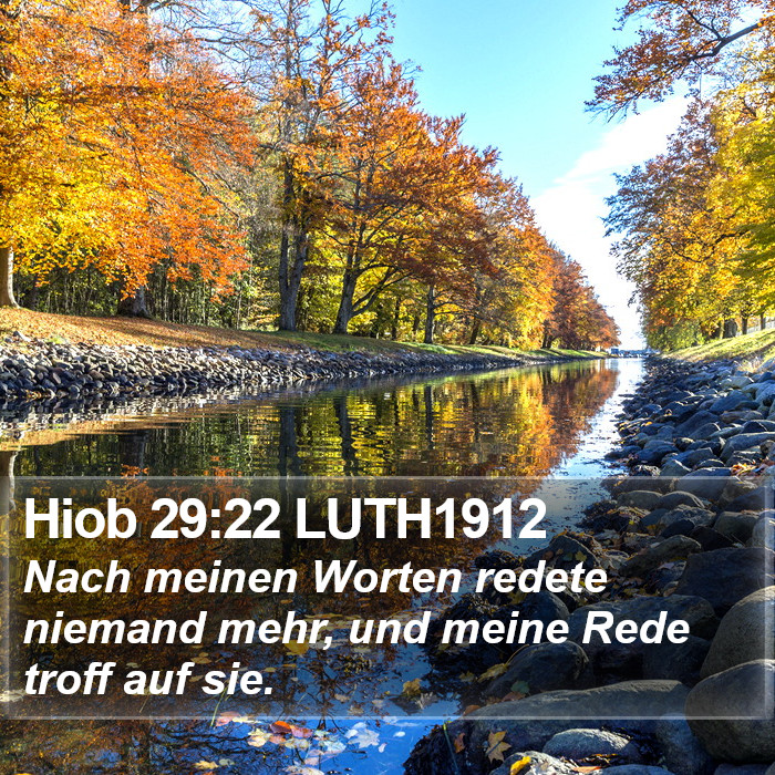 Hiob 29:22 LUTH1912 Bible Study