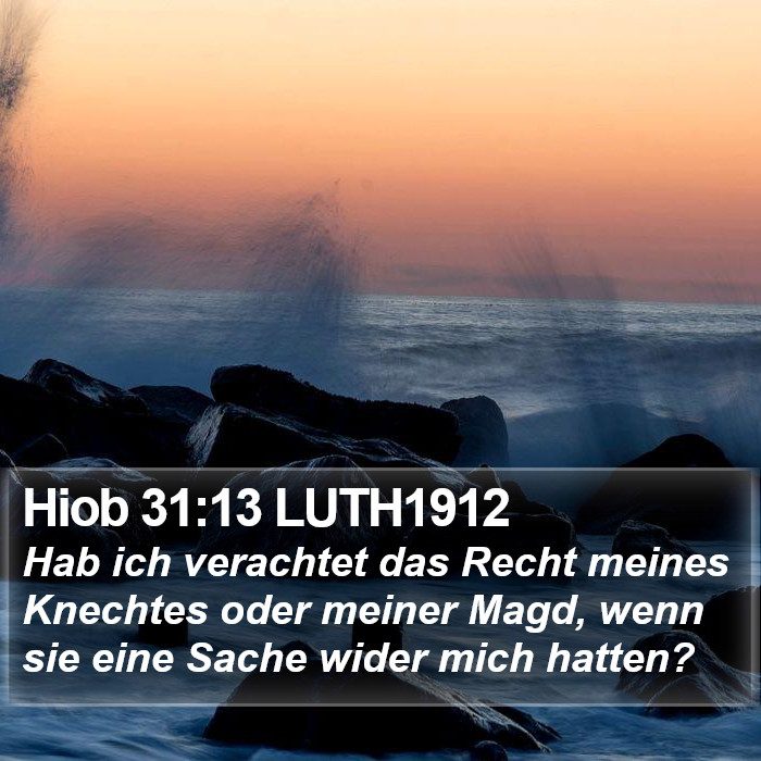 Hiob 31:13 LUTH1912 Bible Study