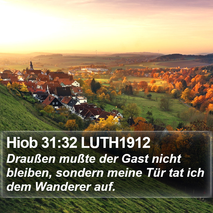 Hiob 31:32 LUTH1912 Bible Study