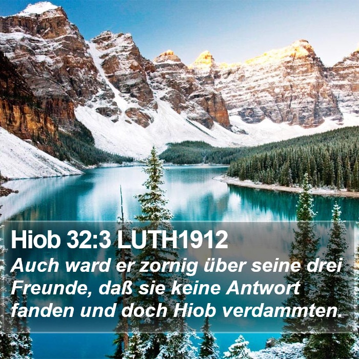 Hiob 32:3 LUTH1912 Bible Study