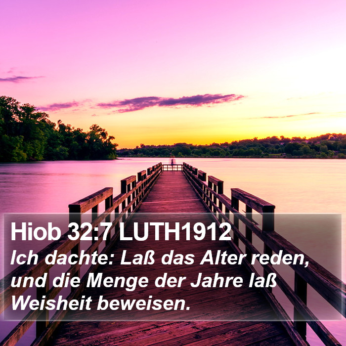 Hiob 32:7 LUTH1912 Bible Study