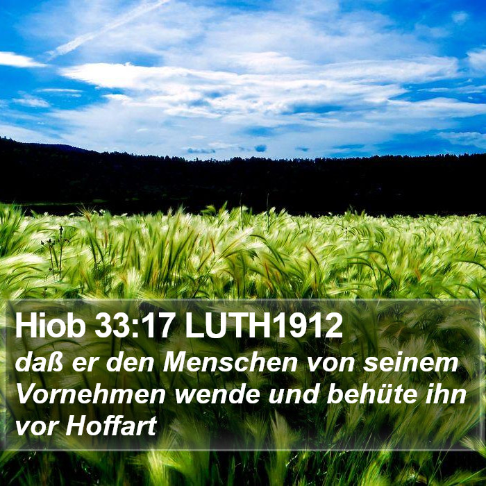 Hiob 33:17 LUTH1912 Bible Study