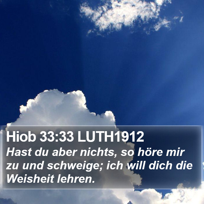 Hiob 33:33 LUTH1912 Bible Study
