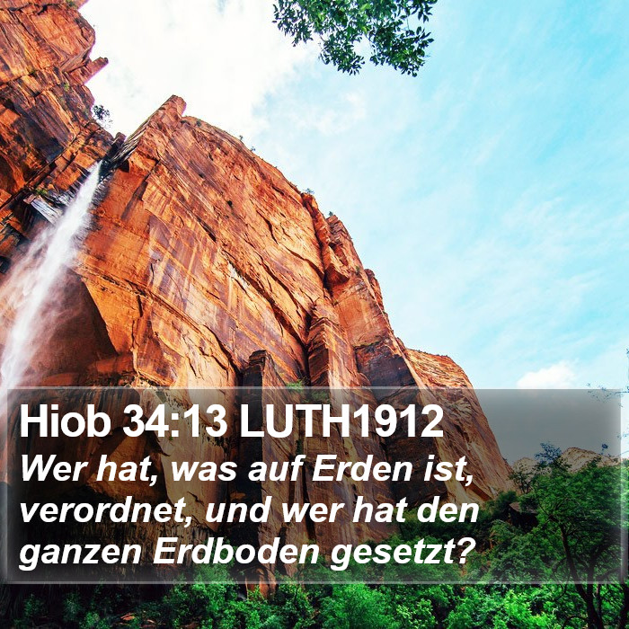Hiob 34:13 LUTH1912 Bible Study