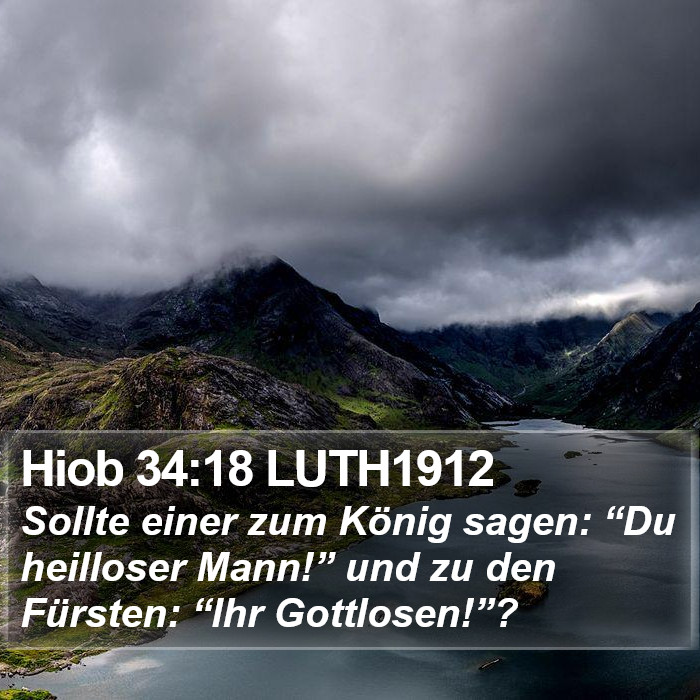 Hiob 34:18 LUTH1912 Bible Study