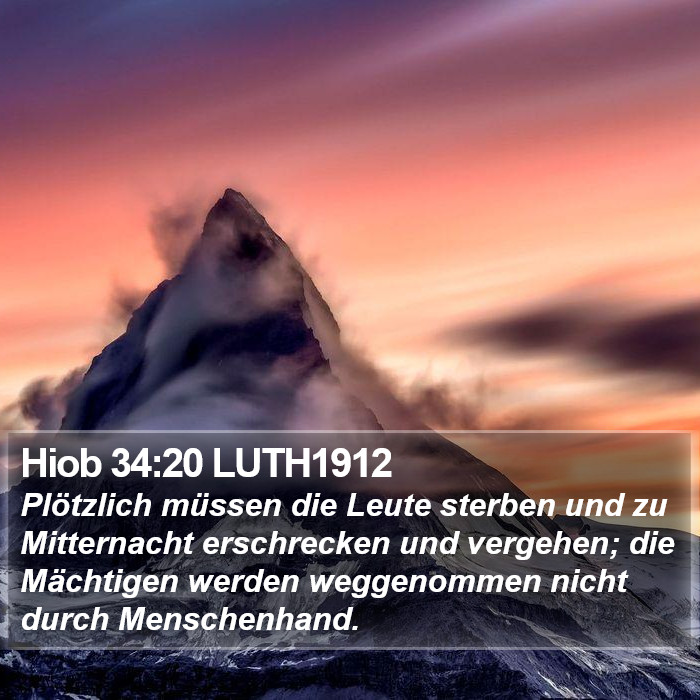 Hiob 34:20 LUTH1912 Bible Study