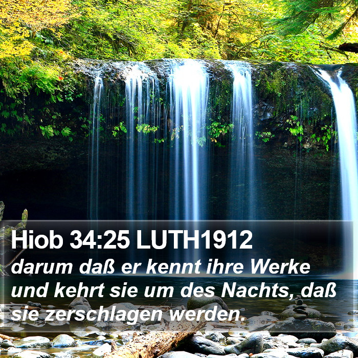 Hiob 34:25 LUTH1912 Bible Study