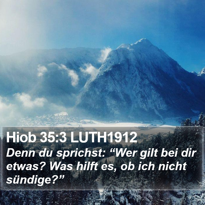 Hiob 35:3 LUTH1912 Bible Study