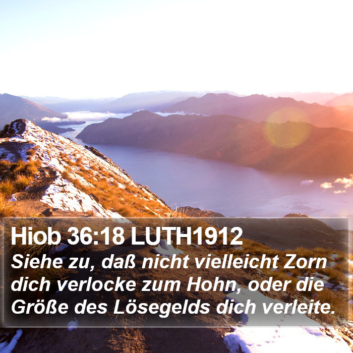 Hiob 36:18 LUTH1912 Bible Study