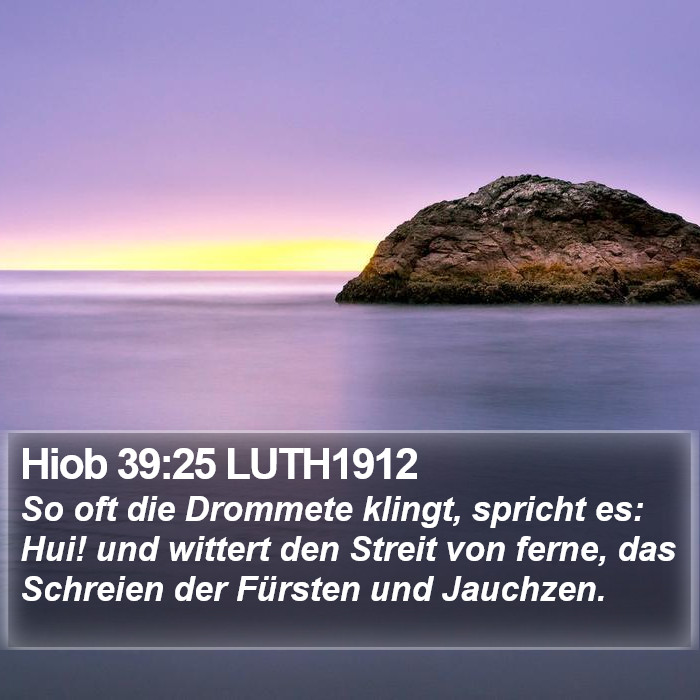 Hiob 39:25 LUTH1912 Bible Study
