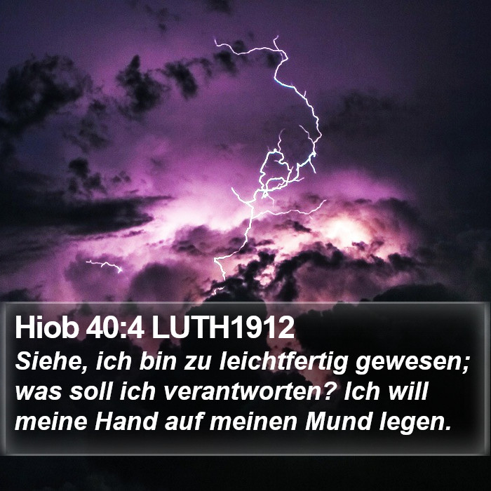 Hiob 40:4 LUTH1912 Bible Study