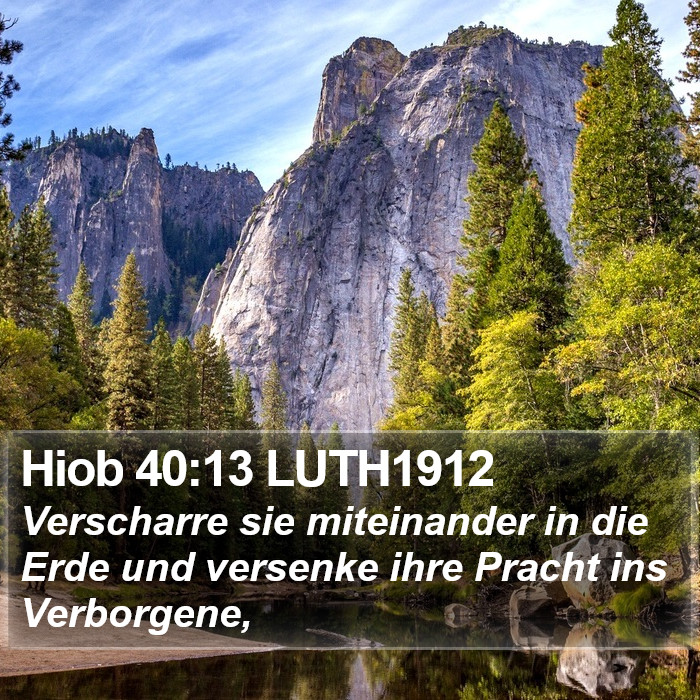 Hiob 40:13 LUTH1912 Bible Study