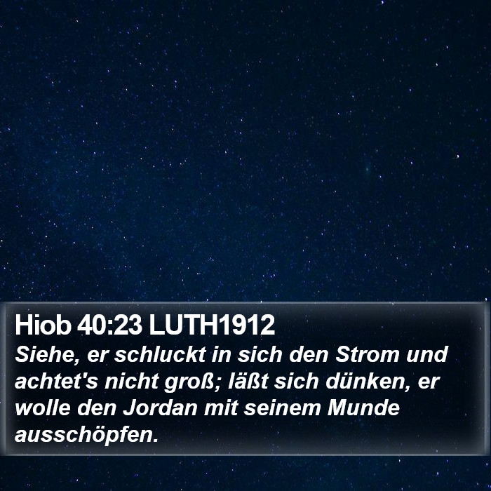 Hiob 40:23 LUTH1912 Bible Study