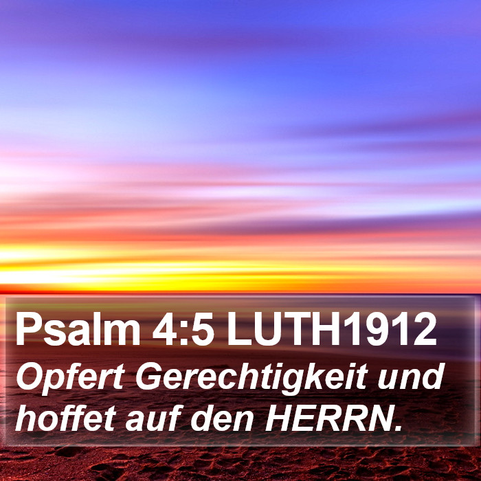 Psalm 4:5 LUTH1912 Bible Study