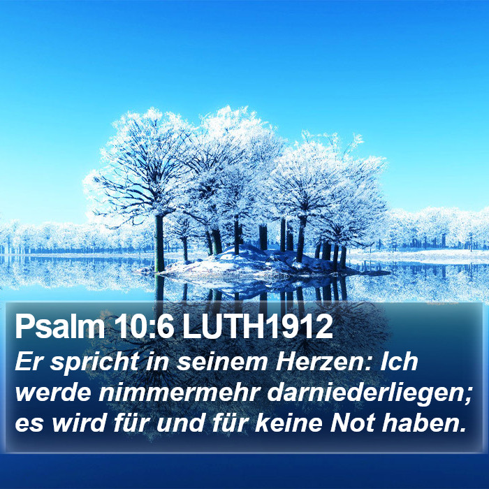 Psalm 10:6 LUTH1912 Bible Study