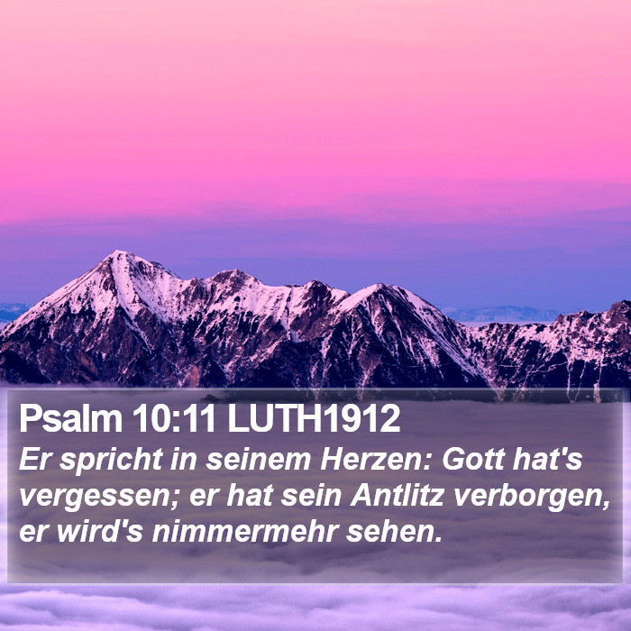 Psalm 10:11 LUTH1912 Bible Study