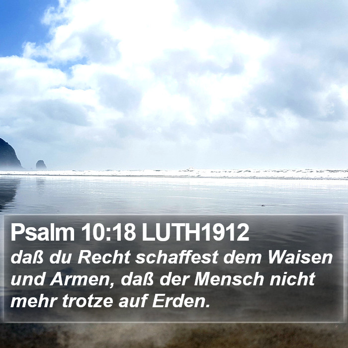 Psalm 10:18 LUTH1912 Bible Study
