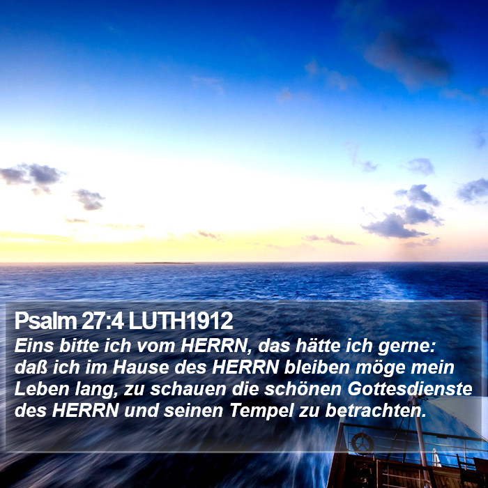 Psalm 27:4 LUTH1912 Bible Study