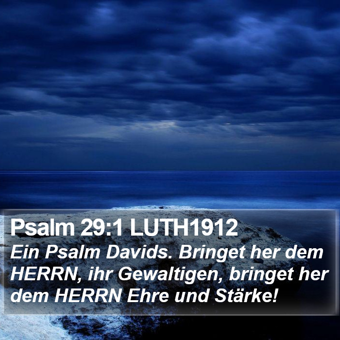 Psalm 29:1 LUTH1912 Bible Study