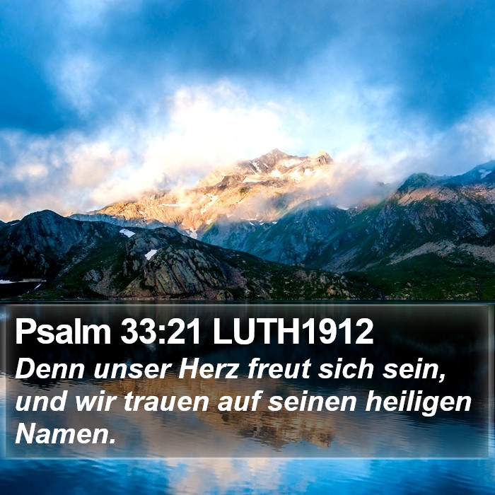 Psalm 33:21 LUTH1912 Bible Study