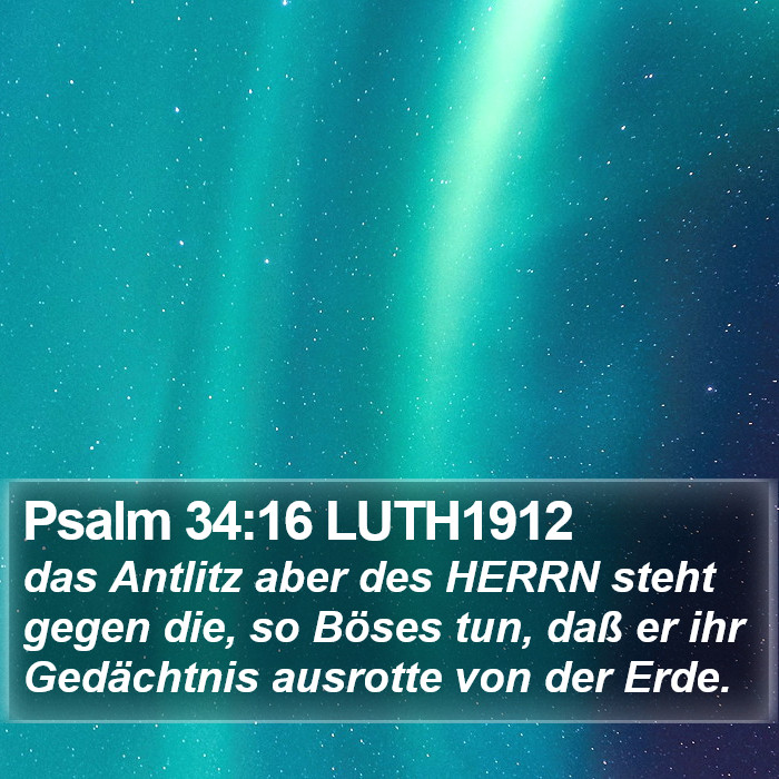 Psalm 34:16 LUTH1912 Bible Study