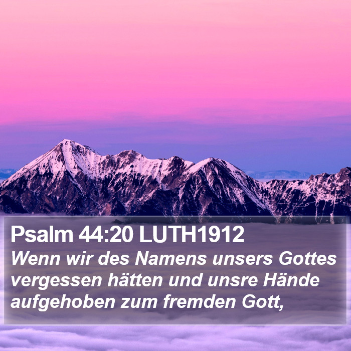 Psalm 44:20 LUTH1912 Bible Study