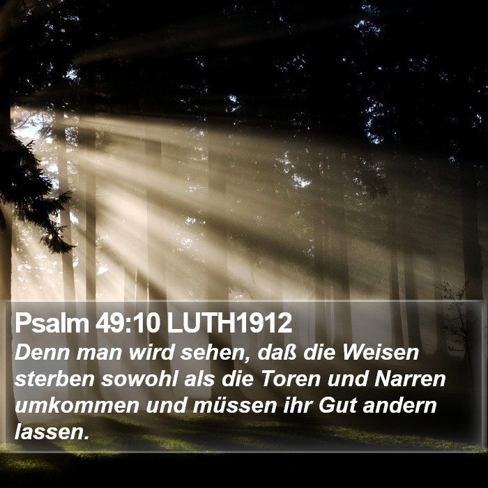 Psalm 49:10 LUTH1912 Bible Study