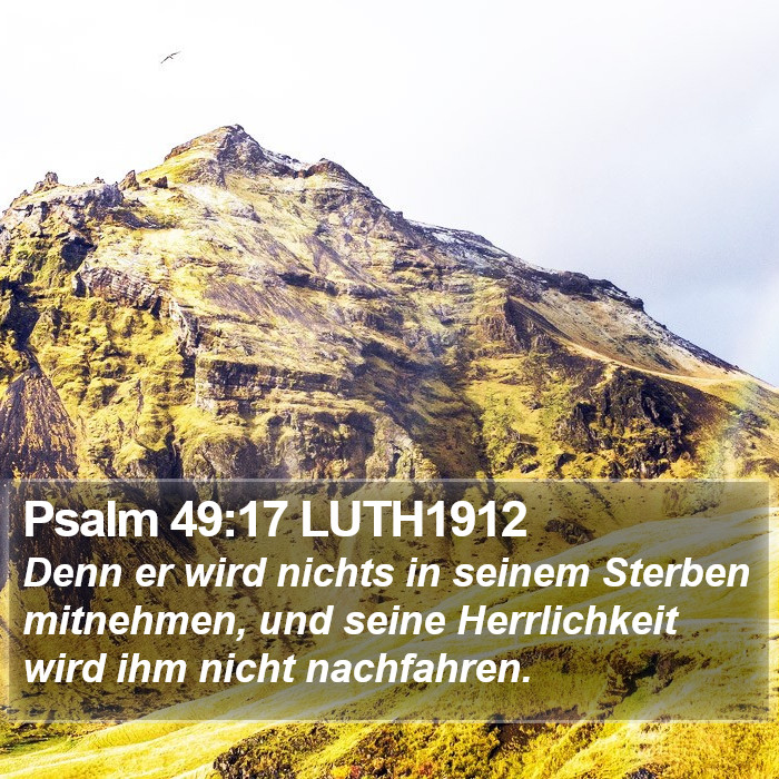 Psalm 49:17 LUTH1912 Bible Study