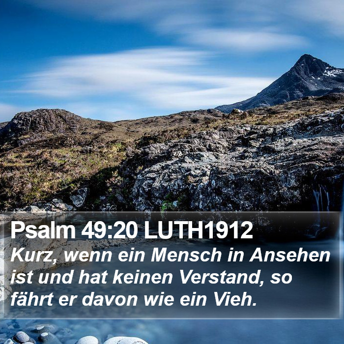 Psalm 49:20 LUTH1912 Bible Study