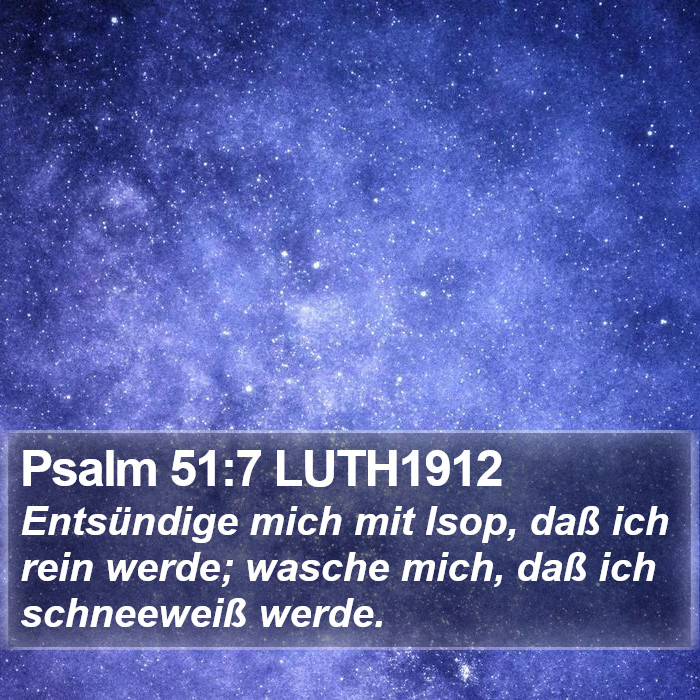 Psalm 51:7 LUTH1912 Bible Study