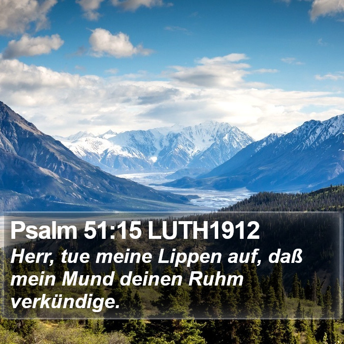 Psalm 51:15 LUTH1912 Bible Study