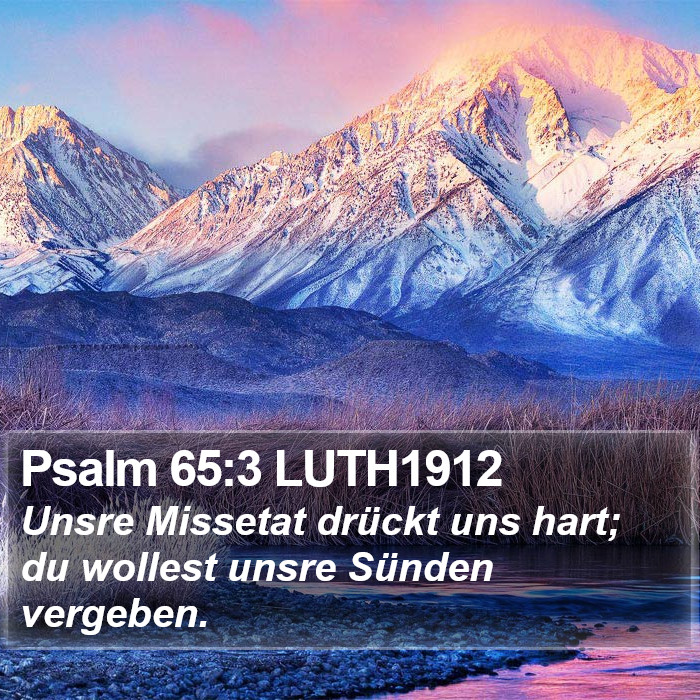 Psalm 65:3 LUTH1912 Bible Study