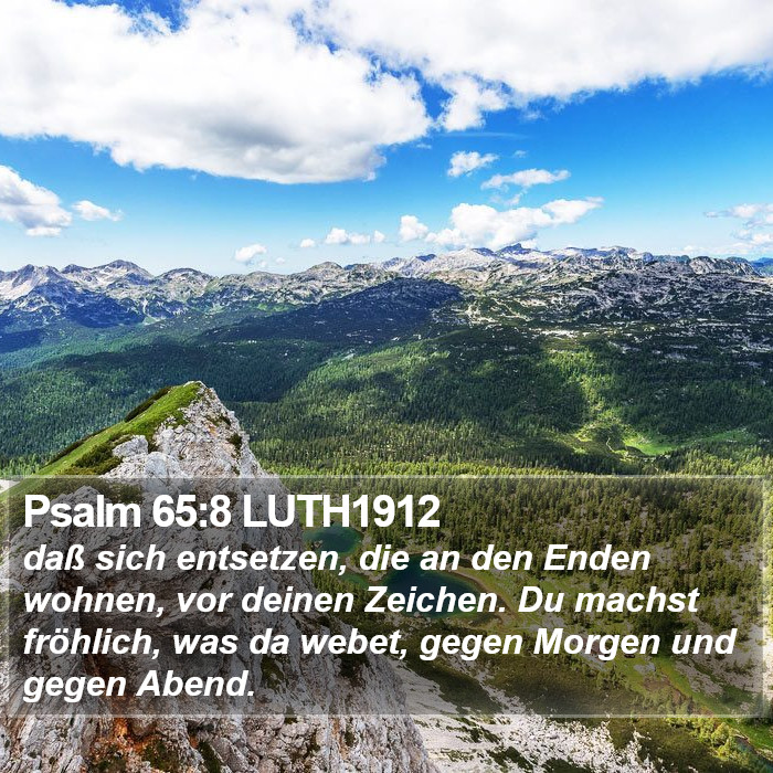 Psalm 65:8 LUTH1912 Bible Study