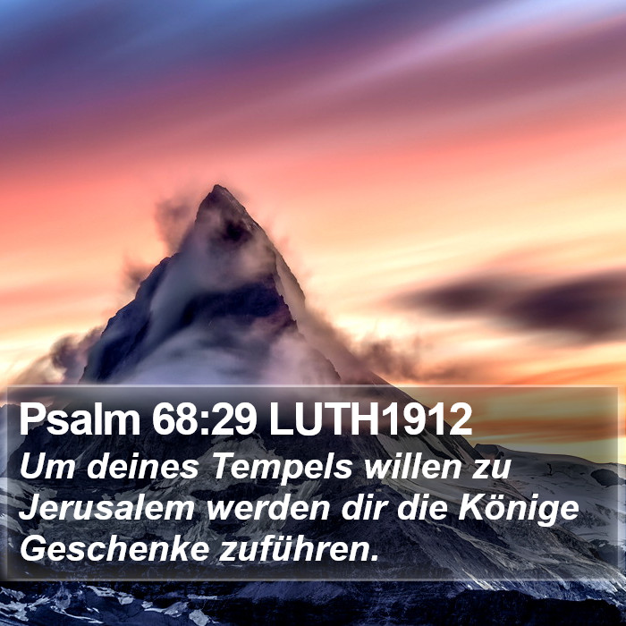 Psalm 68:29 LUTH1912 Bible Study
