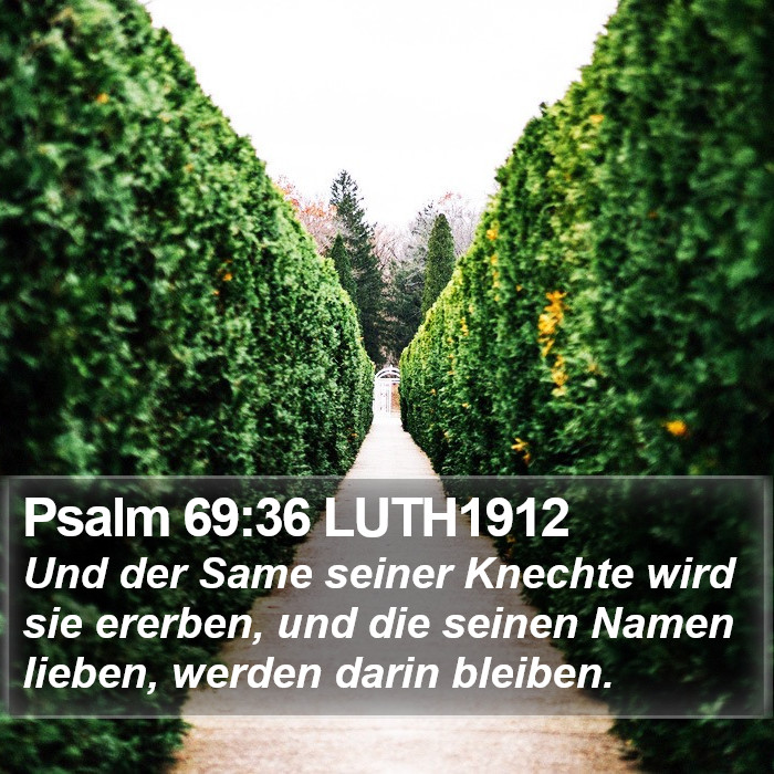 Psalm 69:36 LUTH1912 Bible Study