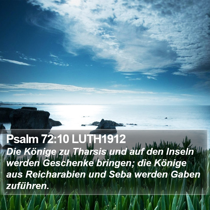 Psalm 72:10 LUTH1912 Bible Study