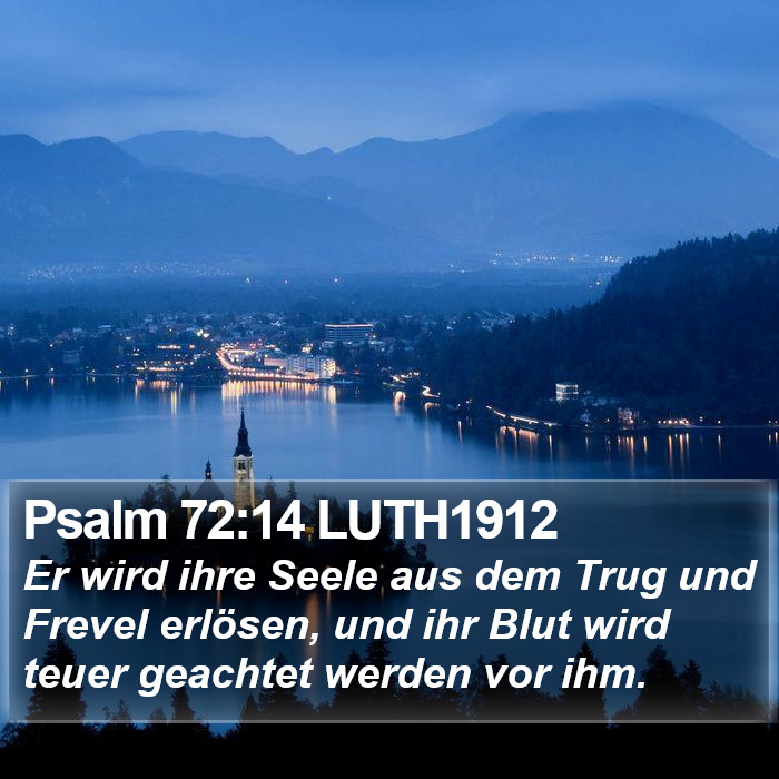 Psalm 72:14 LUTH1912 Bible Study