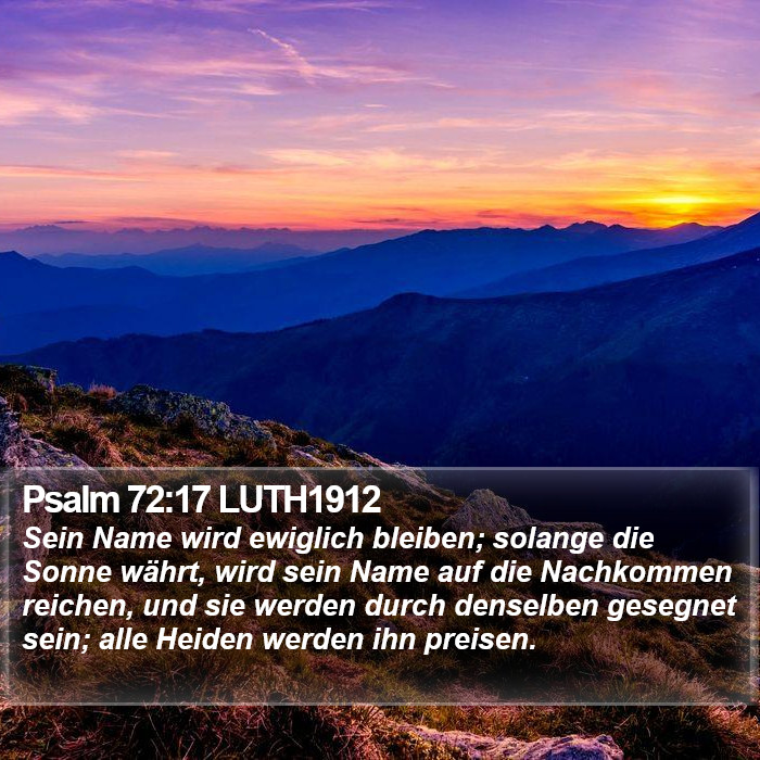 Psalm 72:17 LUTH1912 Bible Study