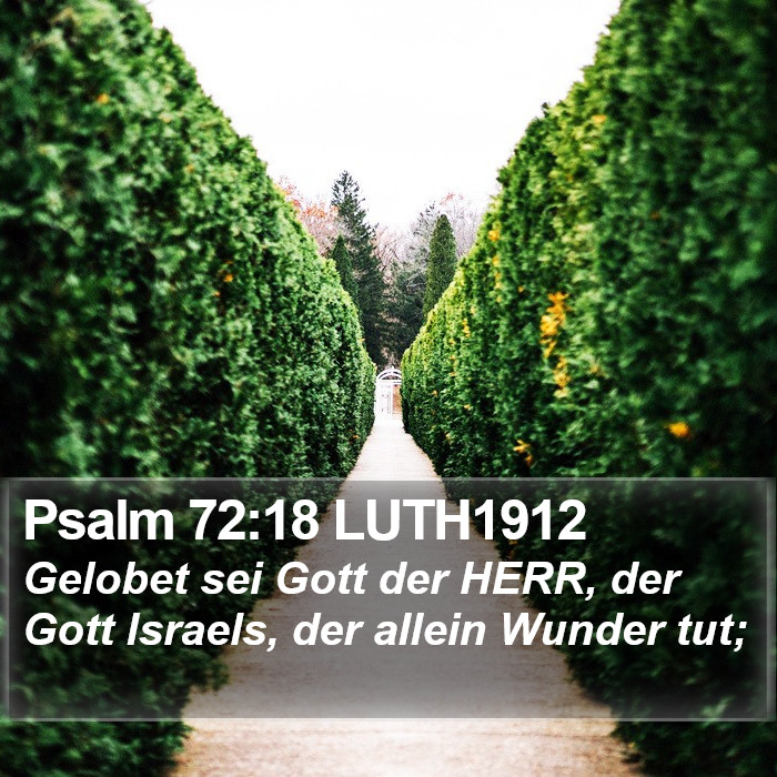 Psalm 72:18 LUTH1912 Bible Study