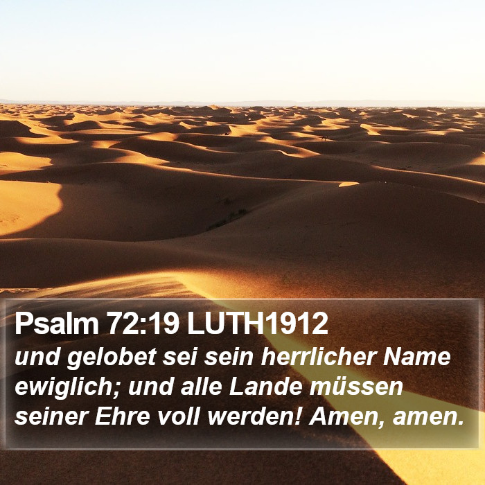 Psalm 72:19 LUTH1912 Bible Study