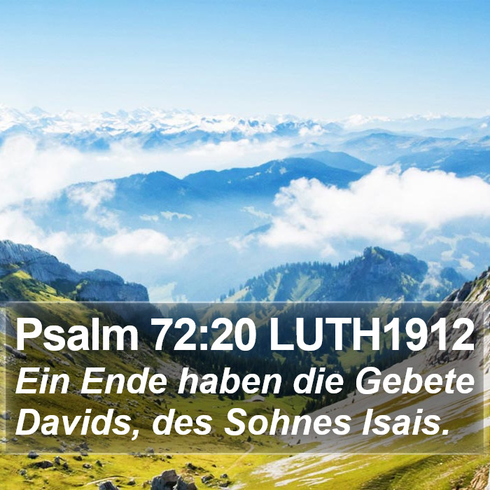 Psalm 72:20 LUTH1912 Bible Study