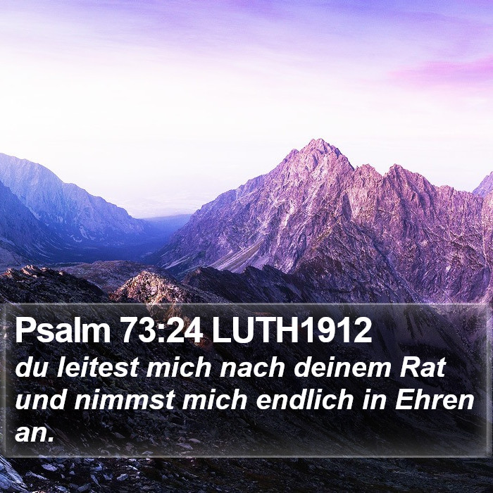 Psalm 73:24 LUTH1912 Bible Study