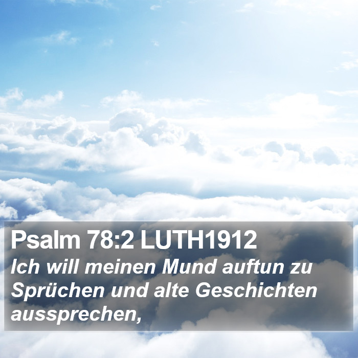 Psalm 78:2 LUTH1912 Bible Study