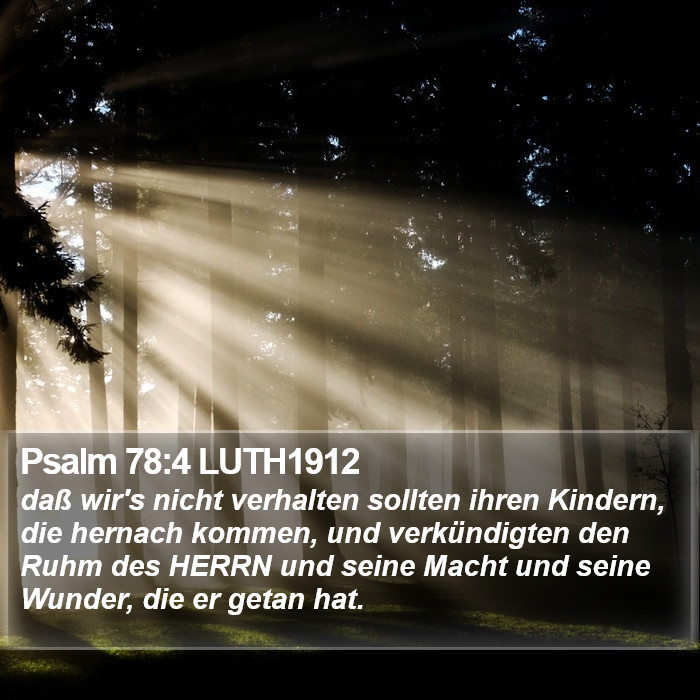 Psalm 78:4 LUTH1912 Bible Study