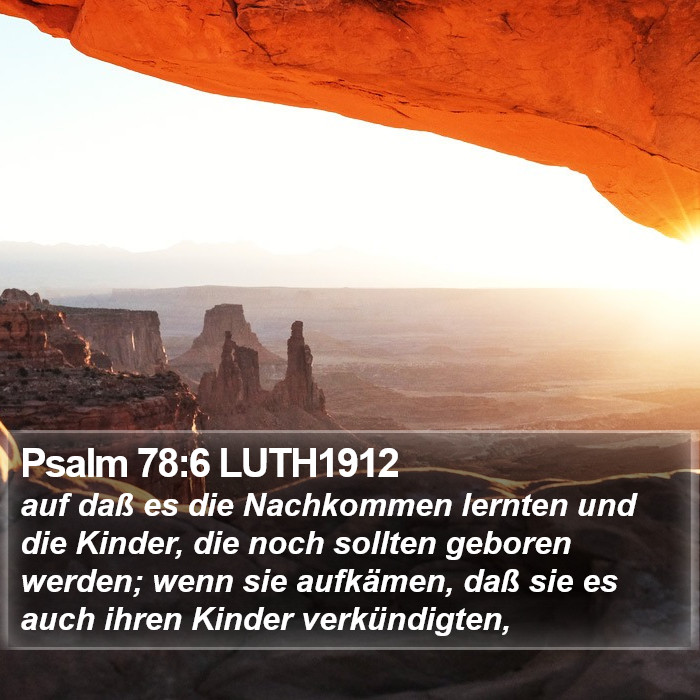 Psalm 78:6 LUTH1912 Bible Study