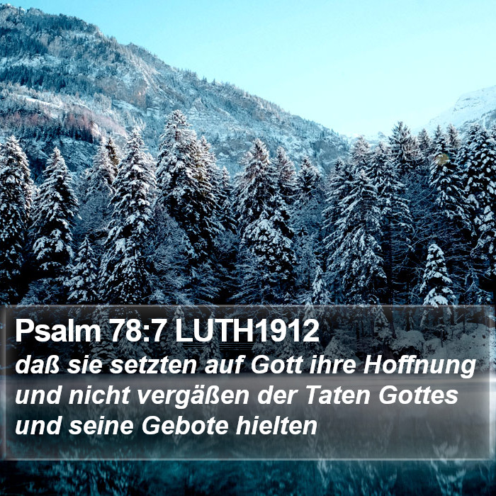 Psalm 78:7 LUTH1912 Bible Study